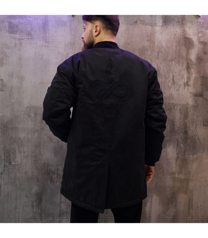 Бомбер удл. MEDOOZA "Snake_embr" (черный)