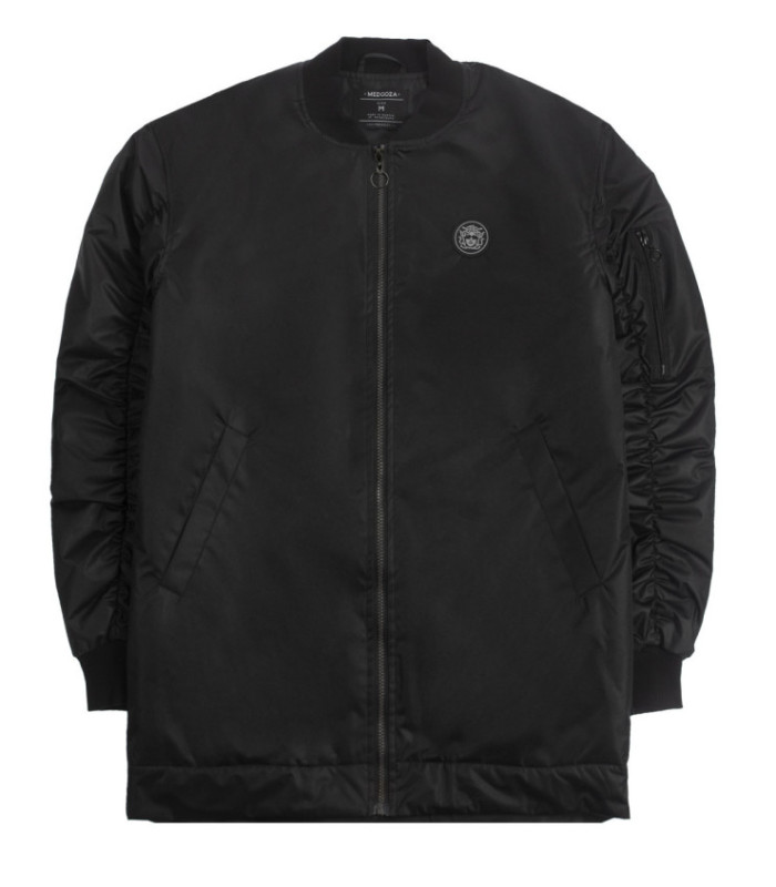 Бомбер удл. MEDOOZA "Shocked" (черный)