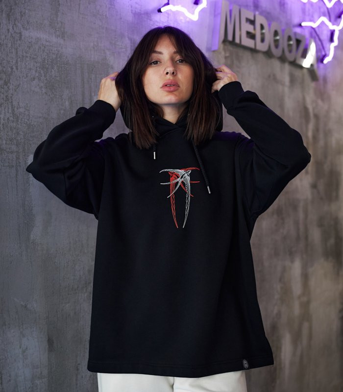 Худи MEDOOZA "Birds" (W) (черный)