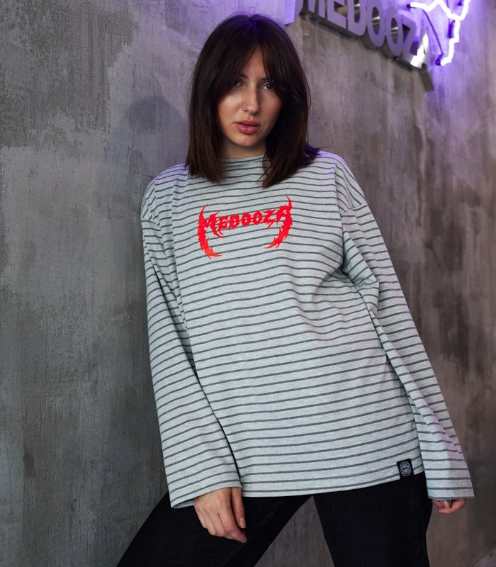 Лонгслив MEDOOZA "Metal Type" (W) (полосатый светлый)
