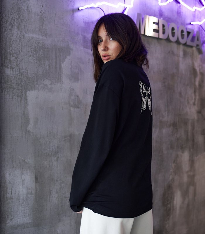 Лонгслив MEDOOZA "Metal Type" (W) (черный)