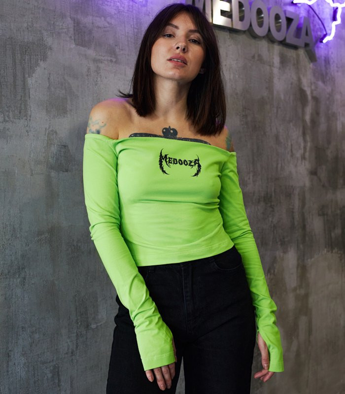 Топ с открытыми плечами MEDOOZA "Metal Type" (W) (салатовый)
