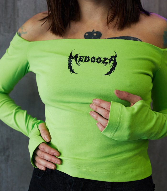 Топ с открытыми плечами MEDOOZA "Metal Type" (W) (салатовый)