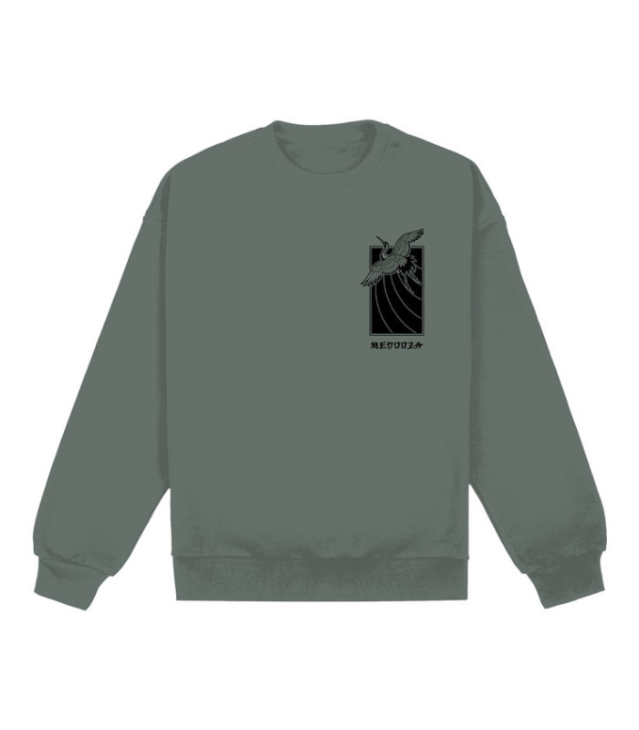 Свитшот MEDOOZA "Журавль" (серо-зеленый)