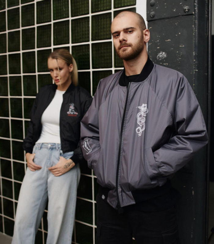 Бомбер MEDOOZA 2-сторон. "Журавль/Katana"