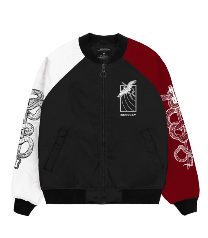 Бомбер MEDOOZA "Japaniac" (черно-красно-белый)