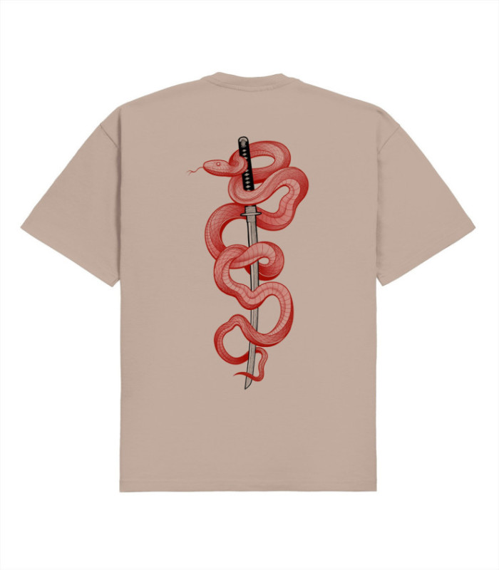 Футболка boxy MEDOOZA "Katana" (бежевый)