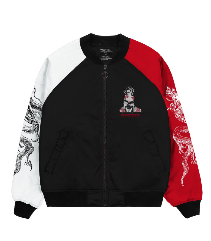Бомбер MEDOOZA "Japaniac IV" (черно-красно-белый)