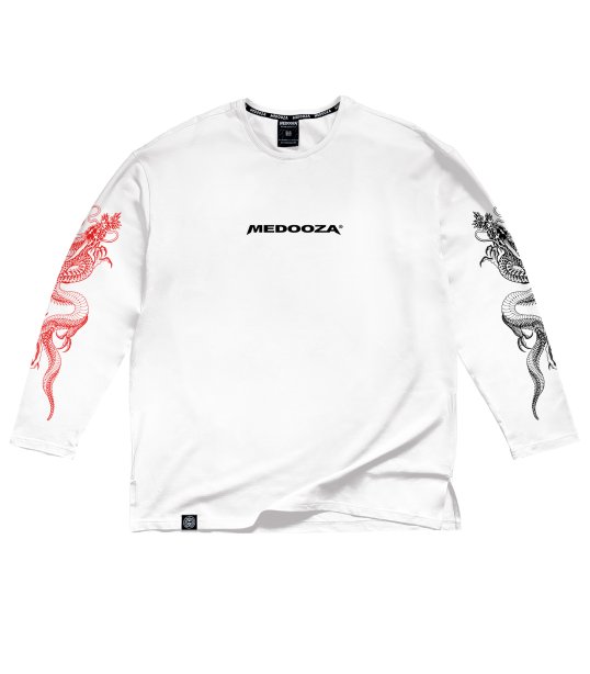 Лонгслив MEDOOZA "Dragon Twins" (белый)