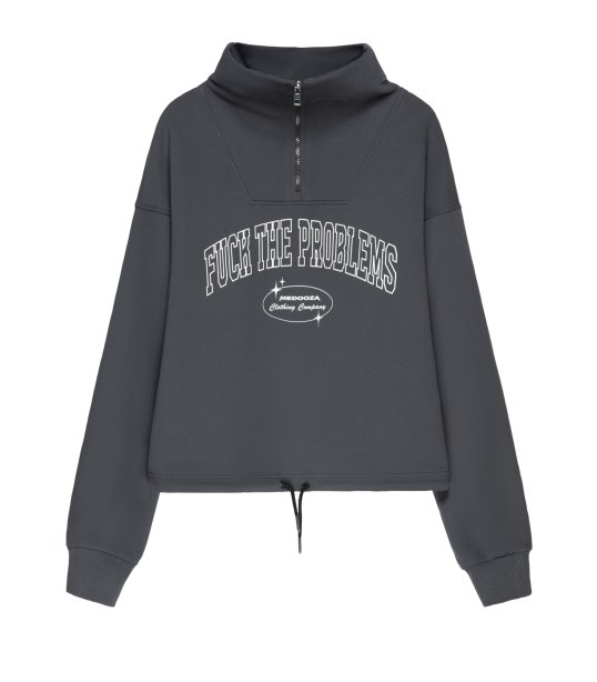 Свитшот Half-zip MEDOOZA «FTP College» (W) (графит)