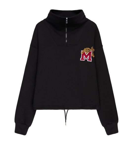 Свитшот Half-zip MEDOOZA «Tiger College» (W) (черный)