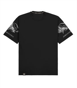 Футболка boxy MEDOOZA "Dragon Sleeves" (черный)