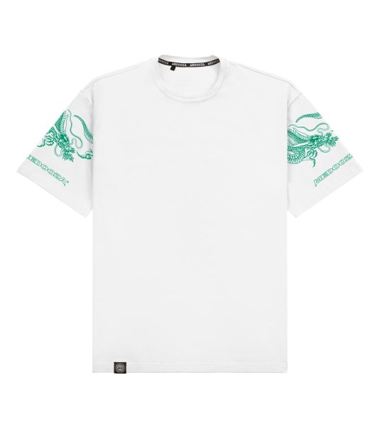 Футболка boxy MEDOOZA "Dragon Sleeves" (белый)