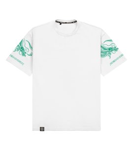 Футболка boxy MEDOOZA "Dragon Sleeves" (белый)