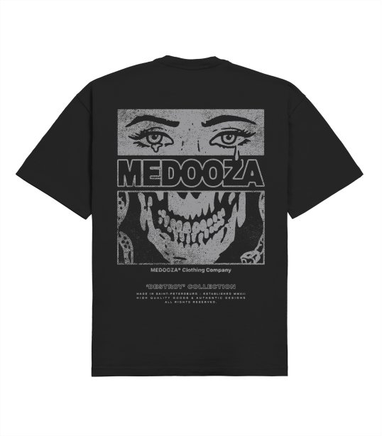 Футболка boxy MEDOOZA "Face" (черный)