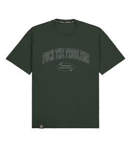 Футболка boxy MEDOOZA "FTP-college" (темно-зеленый)