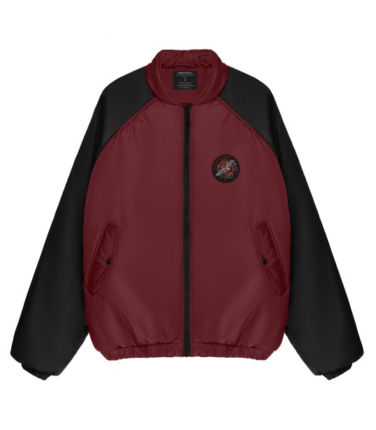 Бомбер Anbolic MEDOOZA "Crane Patch" (бордово-черный)