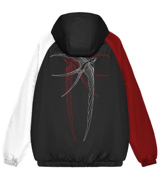 Куртка Jack300 MEDOOZA "Birds" (черно-красно-белый)