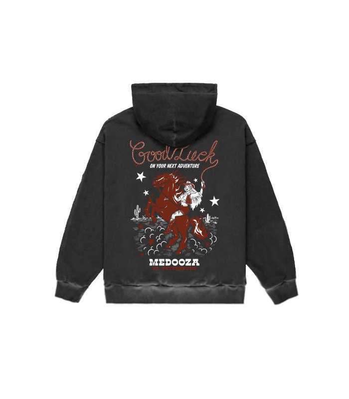 Худи MEDOOZA "NY Good Luck" (washed grey)