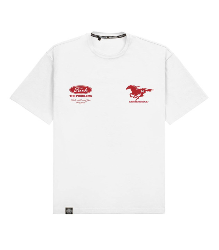 Футболка boxy MEDOOZA "Mustang" (белый)