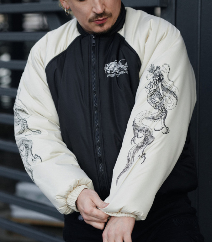 Бомбер Anabolic MEDOOZA "Super Dragon" (черно-молочный)