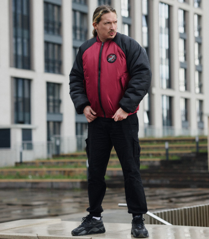 Бомбер Anabolic MEDOOZA "Crane Patch" (бордово-черный)