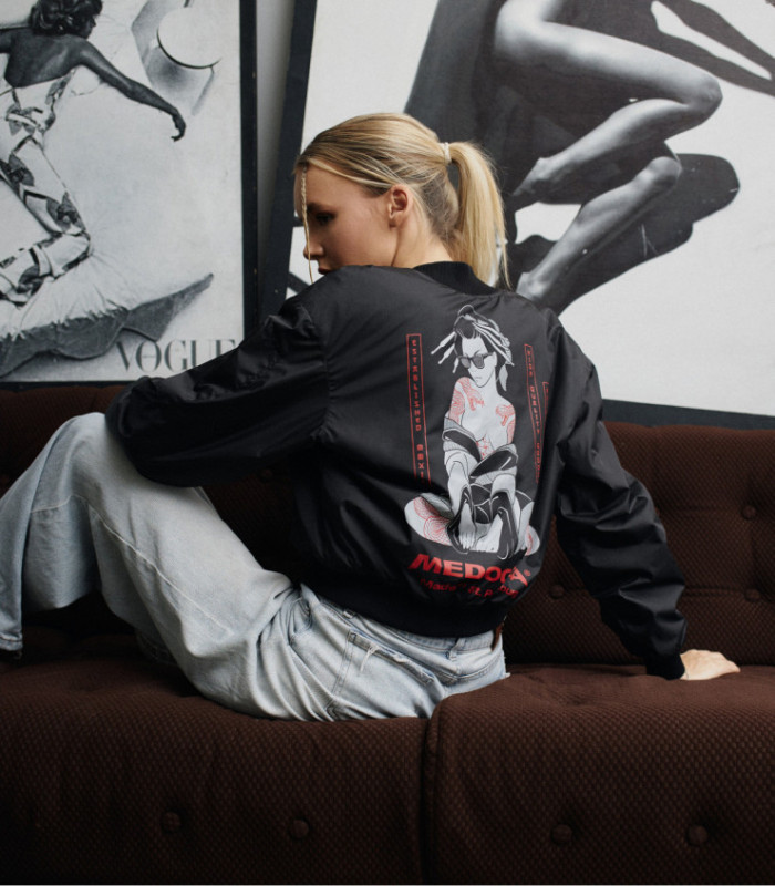 Бомбер MEDOOZA "Geisha II" (W) (черный)