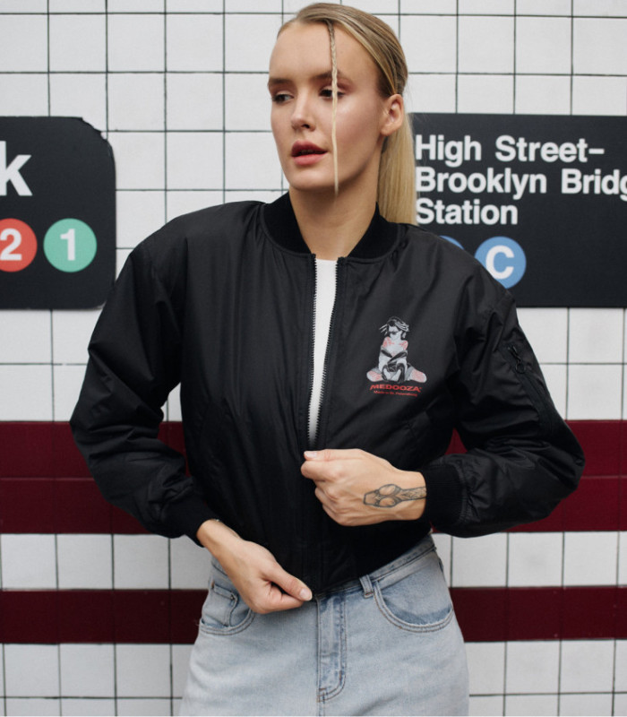 Бомбер MEDOOZA "Geisha II" (W) (черный)