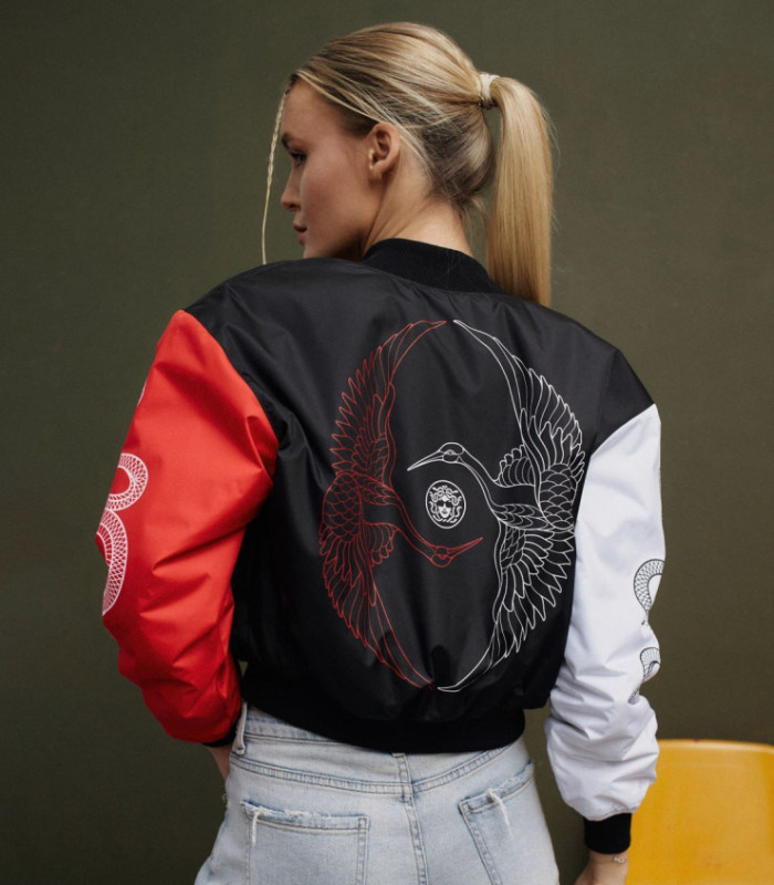 Бомбер MEDOOZA "Japaniac III" (W) (черно-красно-белый)