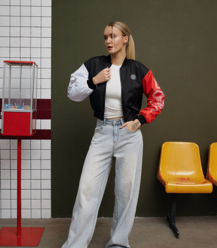 Бомбер MEDOOZA "Japaniac III" (W) (черно-красно-белый)