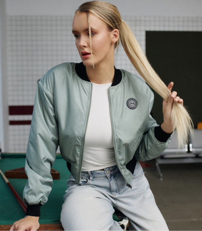 Бомбер MEDOOZA "Crane Twins" (W) (мятный)