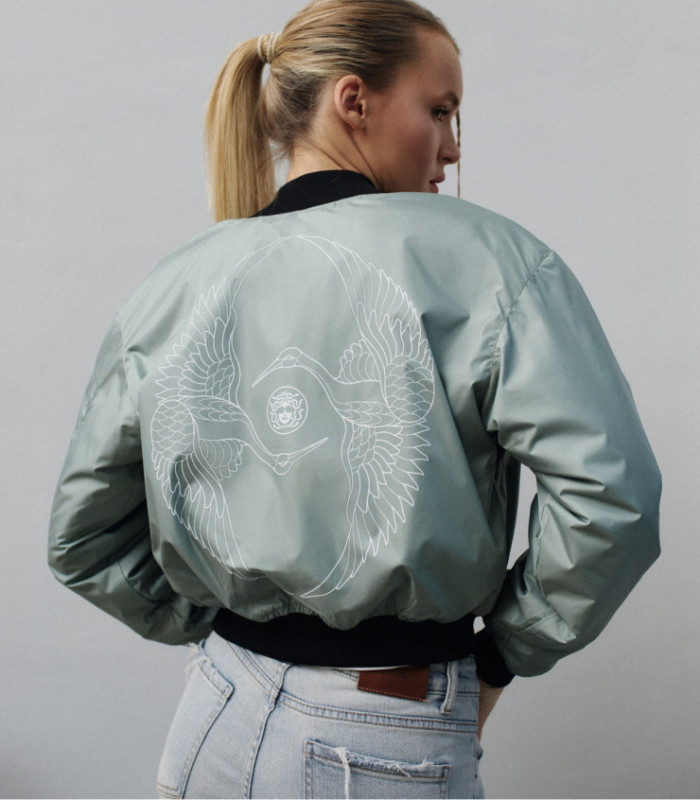 Бомбер MEDOOZA "Crane Twins" (W) (мятный)