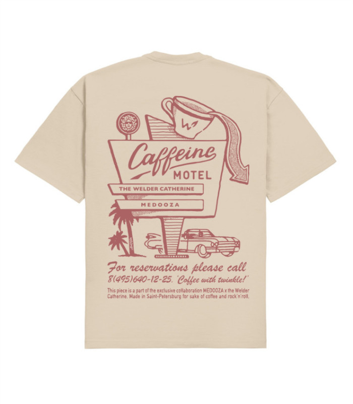 Футболка MEDOOZA "Caffeine Motel" (бежевый)