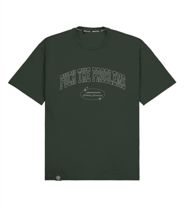 Футболка boxy MEDOOZA "FTP-college" (темно-зеленый)