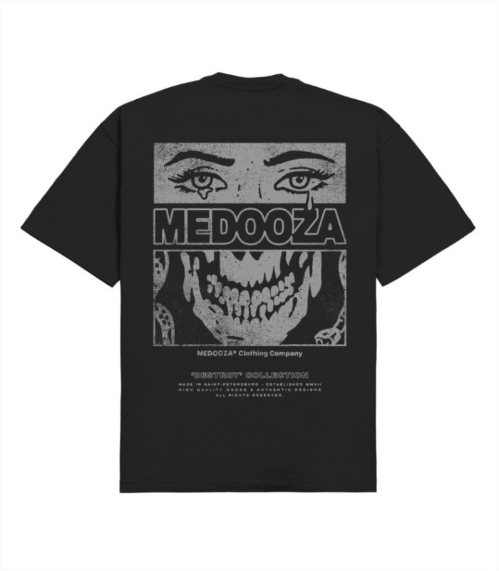 Футболка boxy MEDOOZA "Face" (черный)