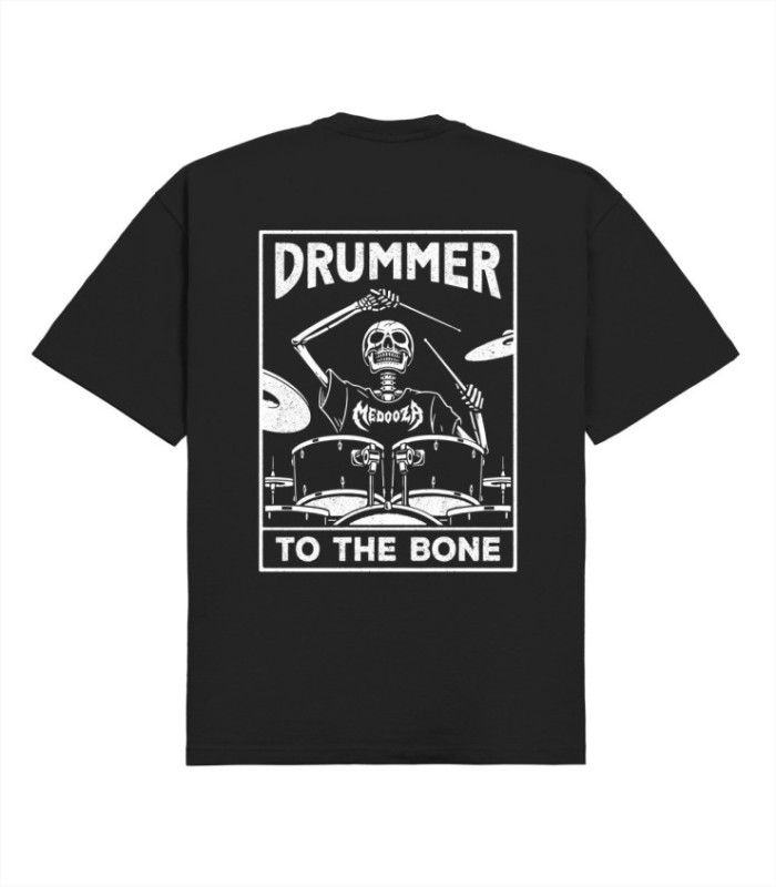 Футболка boxy MEDOOZA "Drummer to the Bone" (черный)