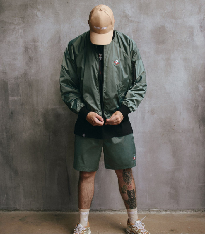 Бомбер летний MEDOOZA "Skull" (зеленый)