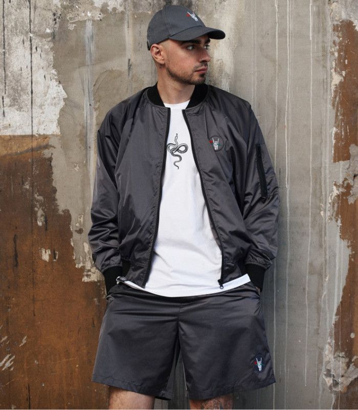 Бомбер летний MEDOOZA "Horns" (графит)