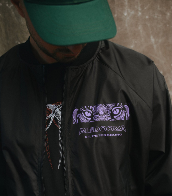 Бомбер летний MEDOOZA "Tiger Head" (темно-серый)