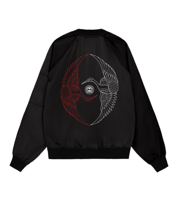 Бомбер летний MEDOOZA "Crane Twins" (черный)