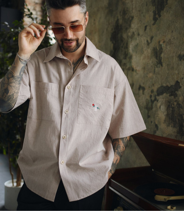 Рубашка с коротким рукавом "Horns" MEDOOZA (бежевый)