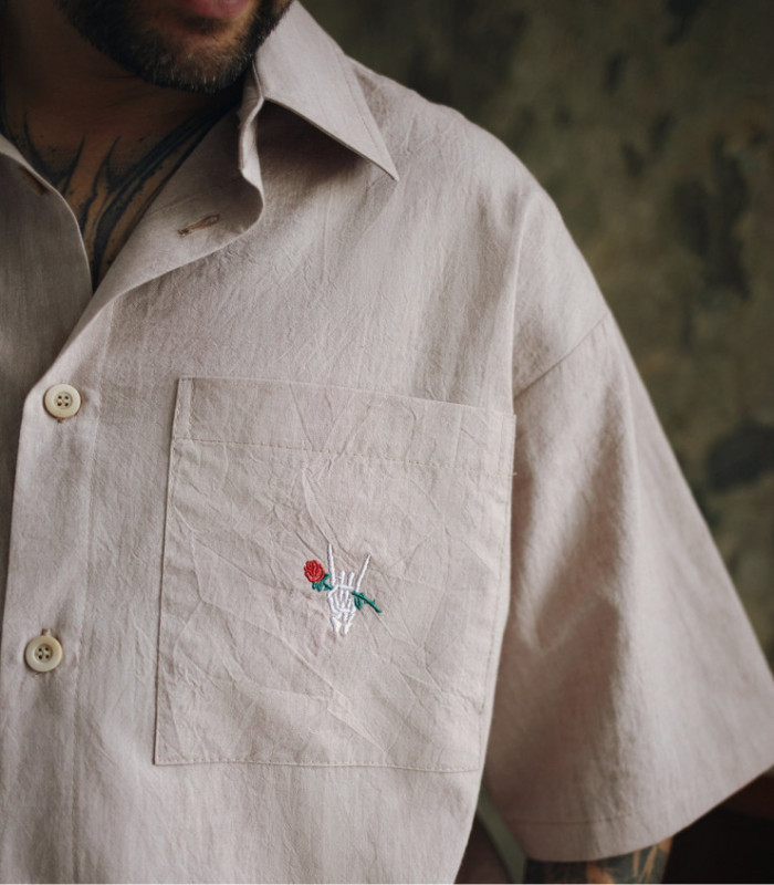 Рубашка с коротким рукавом "Horns" MEDOOZA (бежевый)