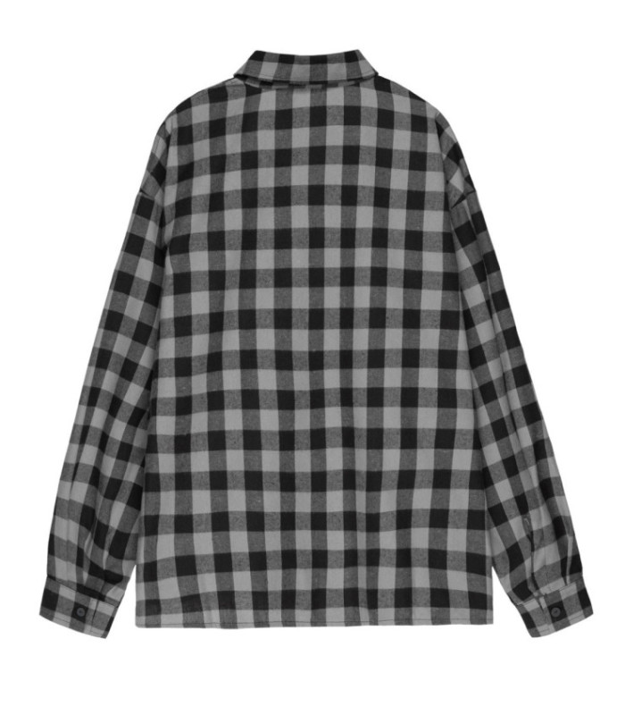 Рубашка в клетку MEDOOZA (серо-черный)