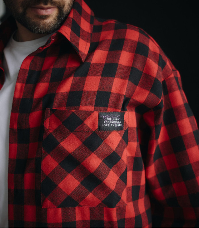 Рубашка в клетку MEDOOZA (красно-черный)