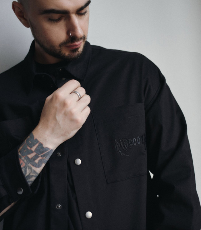 Рубашка MEDOOZA "Snake + Metal Logo embr" (черный)