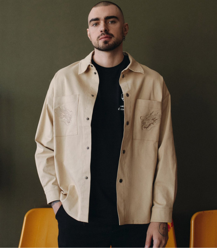 Рубашка MEDOOZA "Souvenir Dragon" (бежевый)