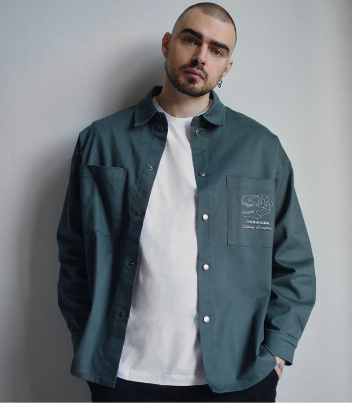 Рубашка MEDOOZA "Dino II embr" (темно-зеленый)