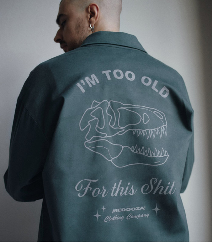 Рубашка MEDOOZA "Dino II embr" (темно-зеленый)