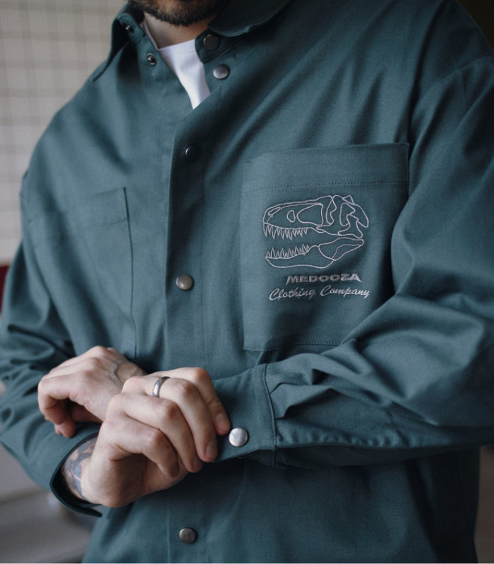 Рубашка MEDOOZA "Dino II embr" (темно-зеленый)