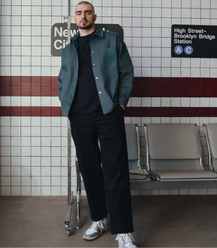 Рубашка MEDOOZA "Souvenir Dragon" (темно-зеленый)